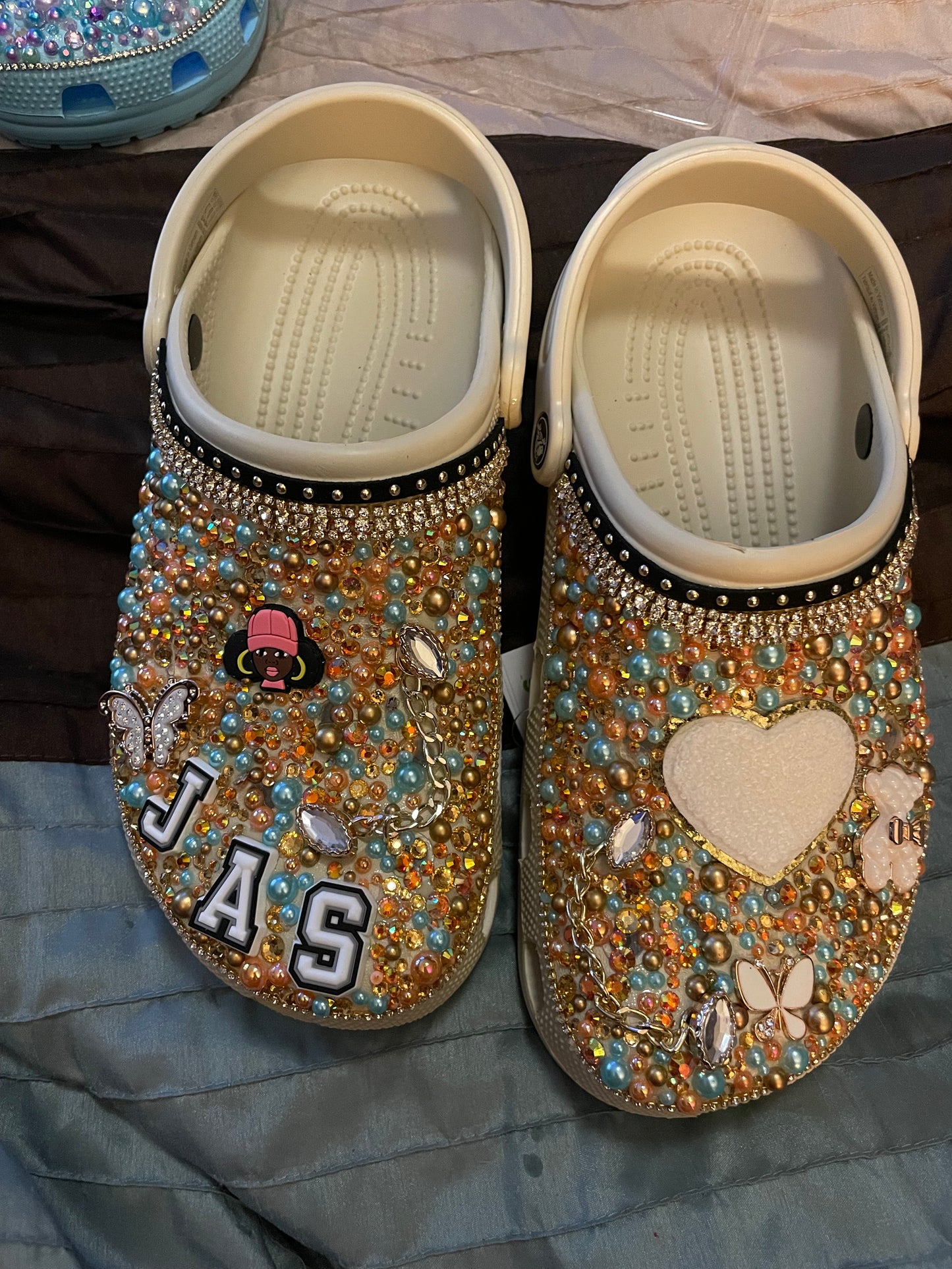 Custom Bedazzled Garden Clogs | Personalized Rhinestone Crocs-Style Shoes | Glitter Bling Clogs for Women
