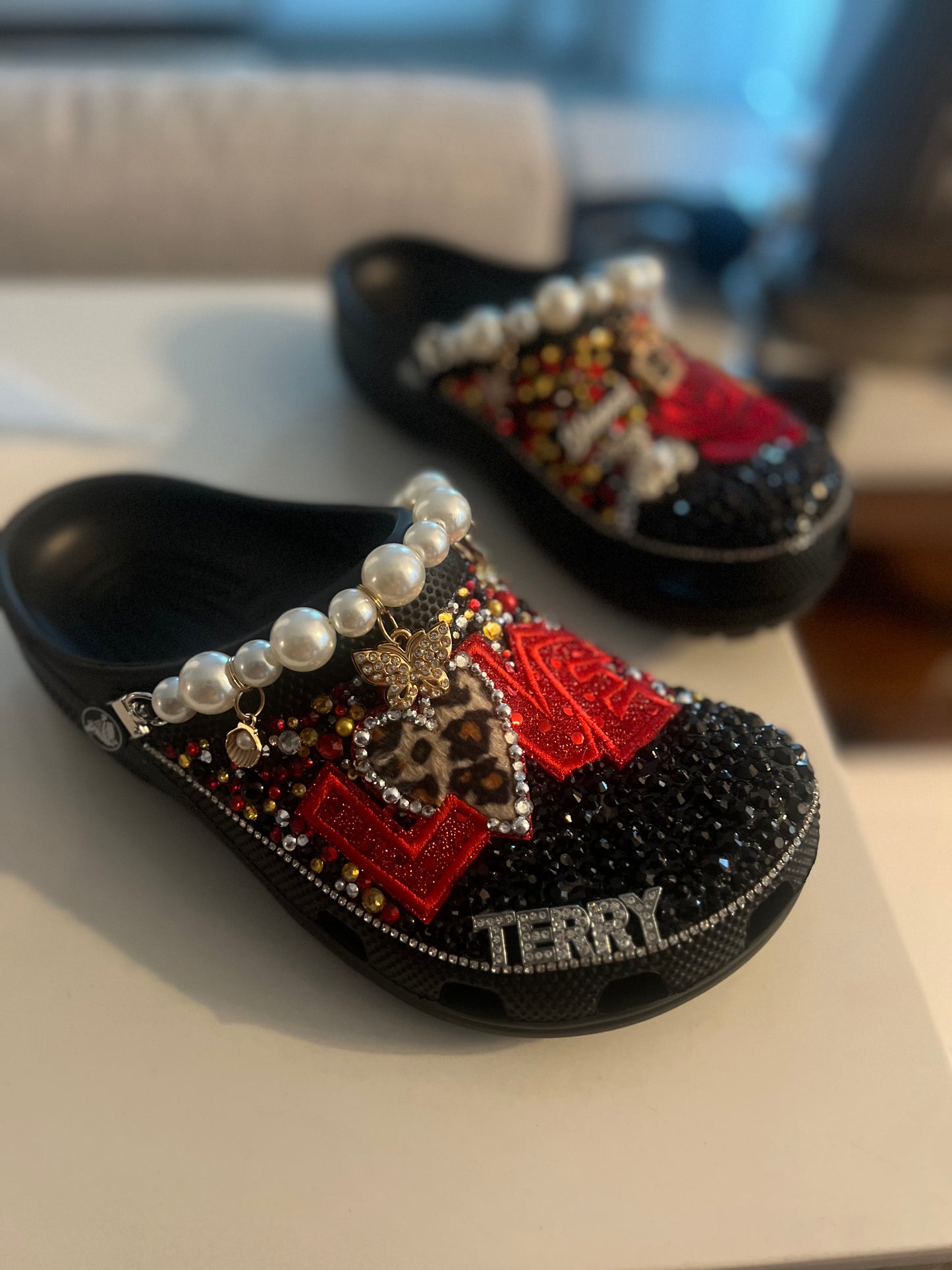 Custom Bedazzled Garden Clogs | Personalized Rhinestone Crocs-Style Shoes | Glitter Bling Clogs for Women