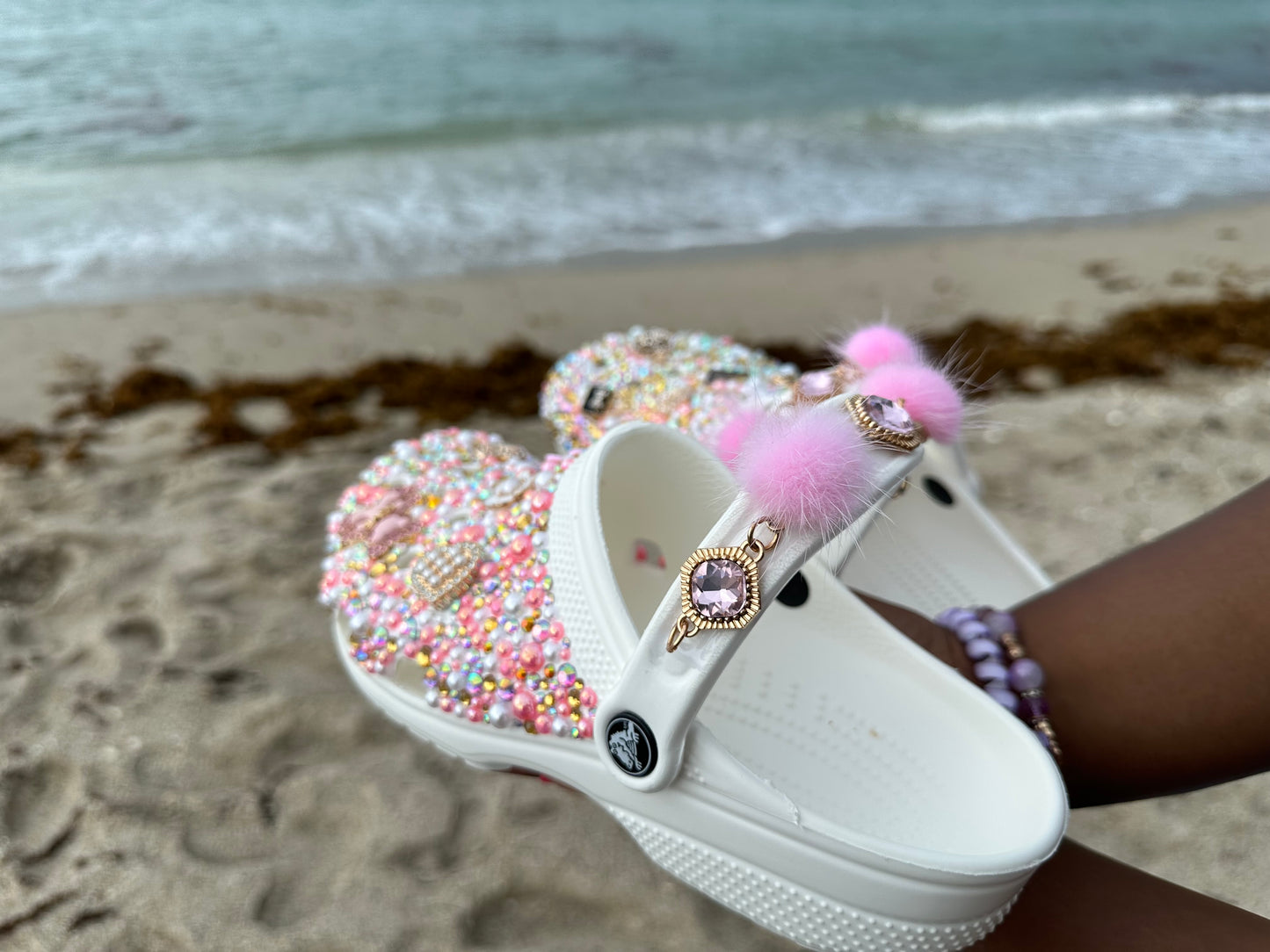 Custom Bedazzled Garden Clogs | Personalized Rhinestone Crocs-Style Shoes | Glitter Bling Clogs for Women