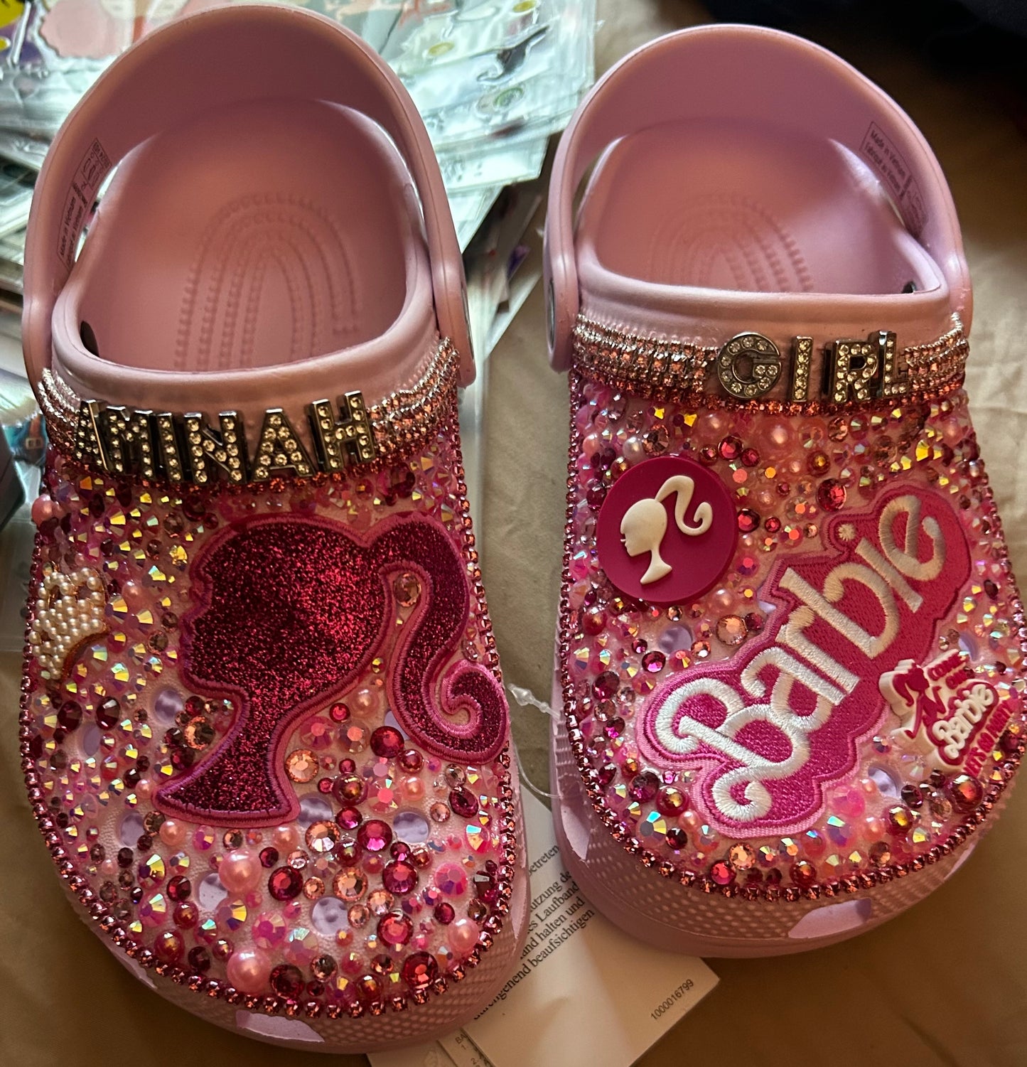 Custom Bedazzled Garden Clogs | Personalized Rhinestone Crocs-Style Shoes | Glitter Bling Clogs for Women